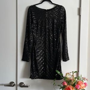 GB Woman’s Size XL or 14 Black Sequin Mini Party Or Formal Cocktail Dress